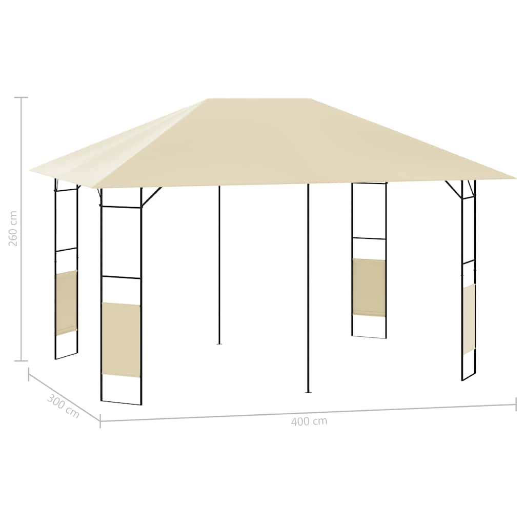 Gazebo da Giardino 4x3 m Crema 160 g/m²