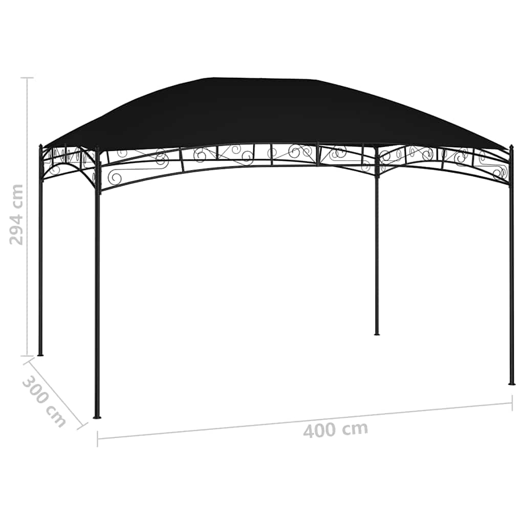 Gazebo da Giardino 4x3 m Antracite 180 g/m²