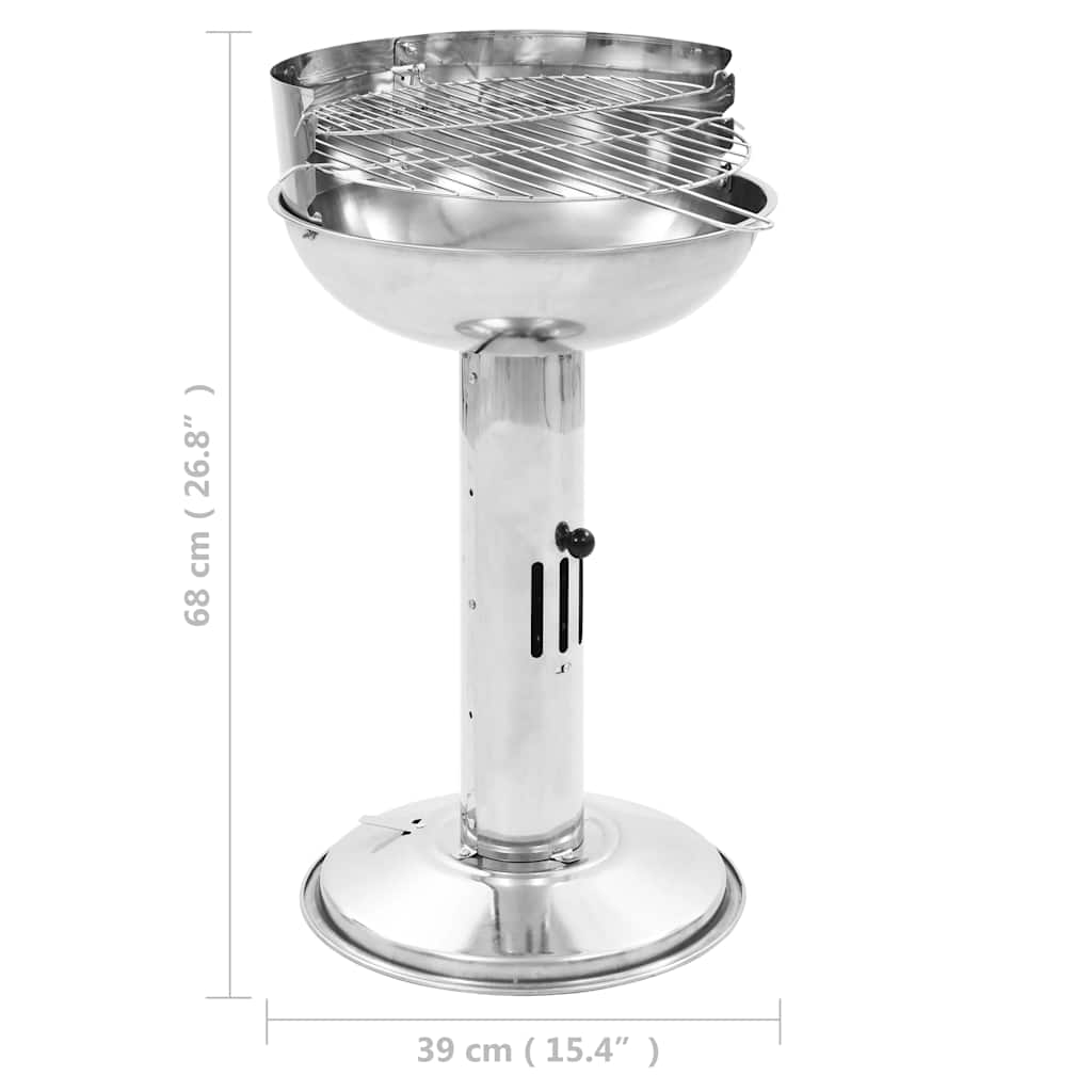 Griglia per Barbecue a Carbone con Piedistallo in Acciaio Inox