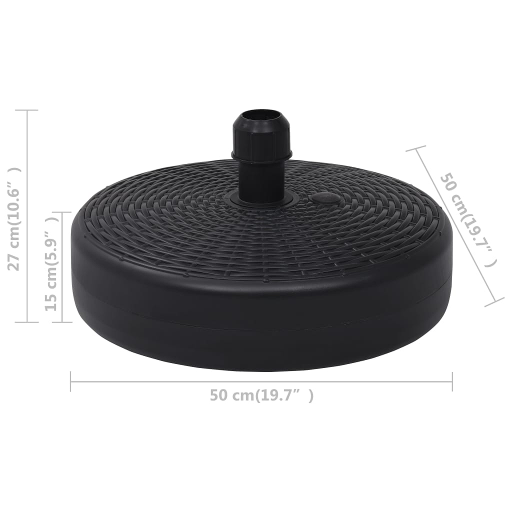 Base per Ombrellone Riempibile con Sabbia/Acqua 24L Nera