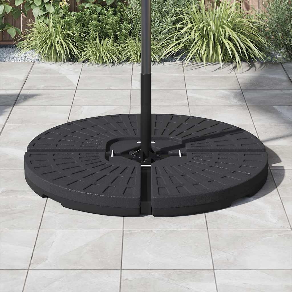 Base per Ombrellone a Forma di Ventaglio 4 pz Nero
