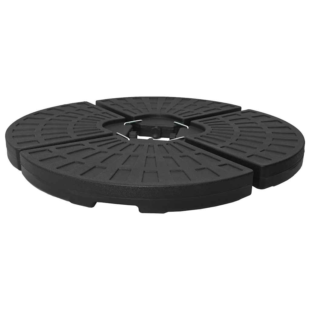 Base per Ombrellone a Forma di Ventaglio 4 pz Nero