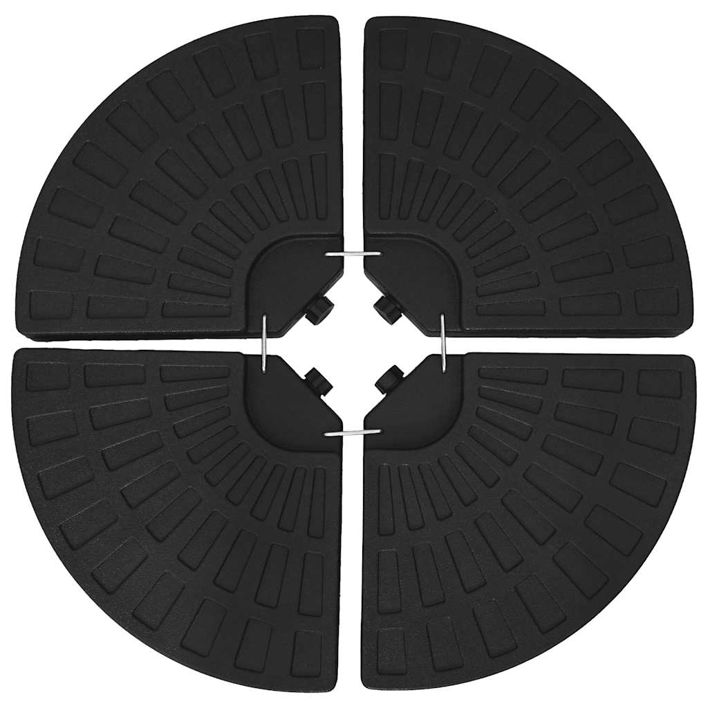 Base per Ombrellone a Forma di Ventaglio 4 pz Nero