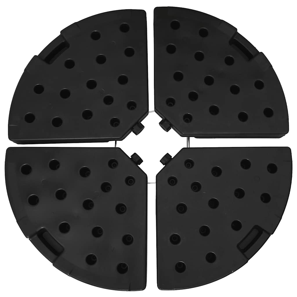 Base per Ombrellone a Forma di Ventaglio 4 pz Nero