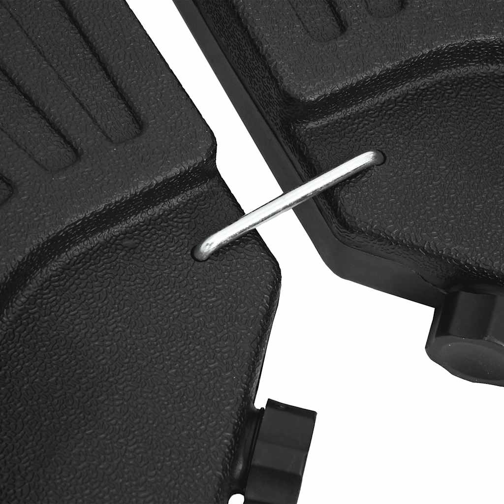 Base per Ombrellone a Forma di Ventaglio 4 pz Nero