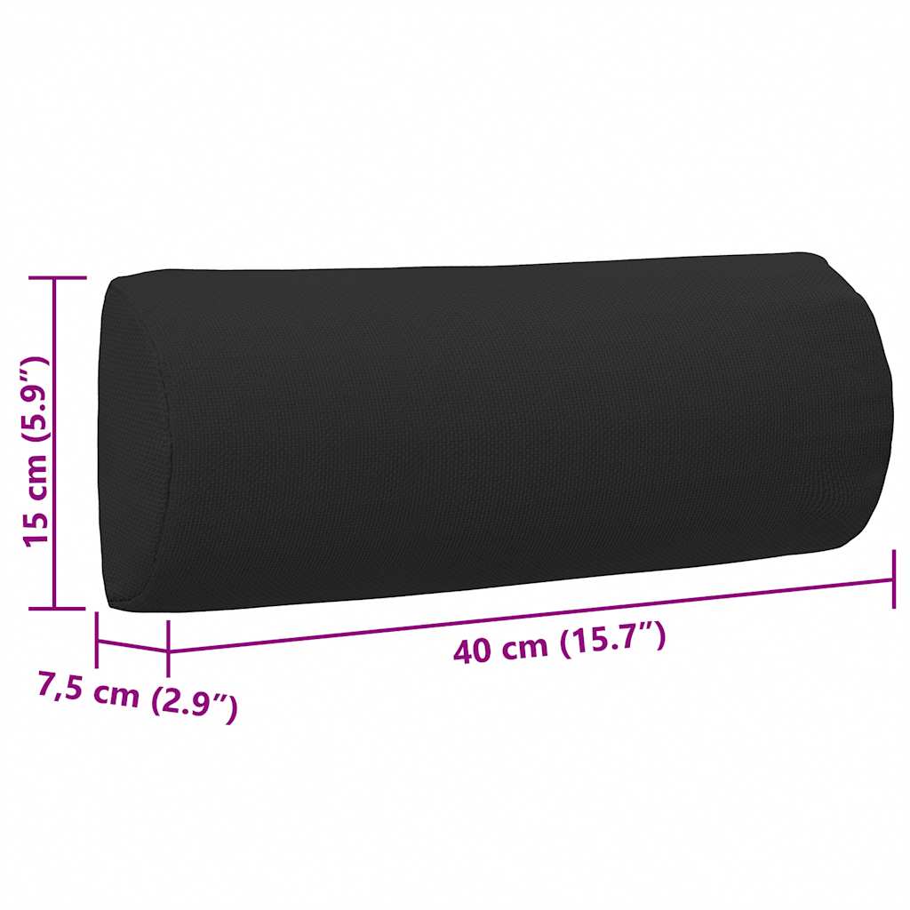 Poggiatesta per Sdraio Nero 40x7,5x15 cm in Textilene