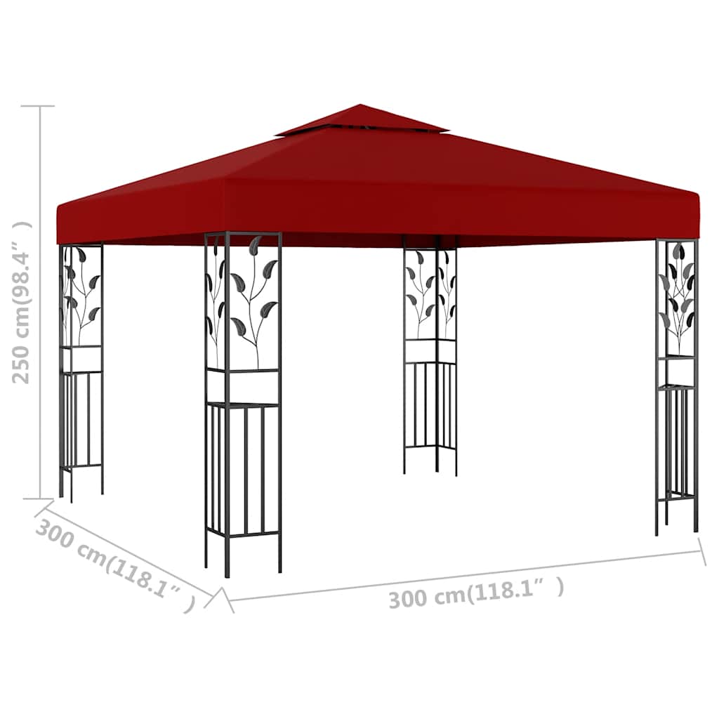 Gazebo 3x3 m Rosso Vino