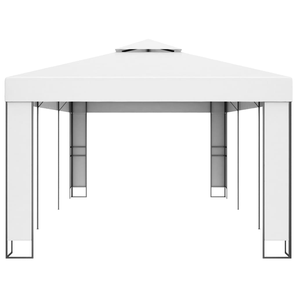 Gazebo con Tetto Doppio 3x6 m Bianco