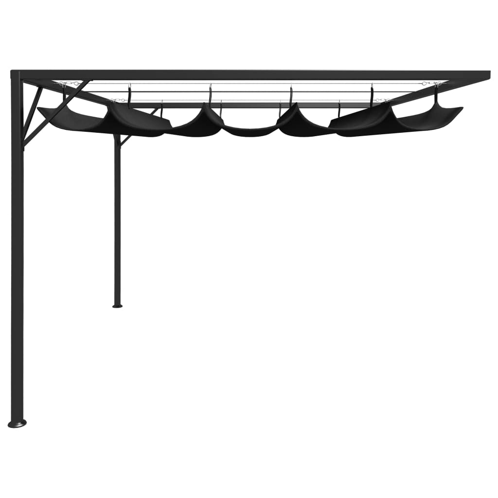 Gazebo a Muro da Giardino con Tetto a Scomparsa 3x3 m Antracite