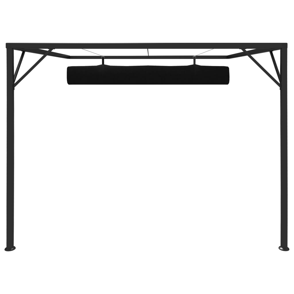 Gazebo a Muro da Giardino con Tetto a Scomparsa 3x3 m Antracite