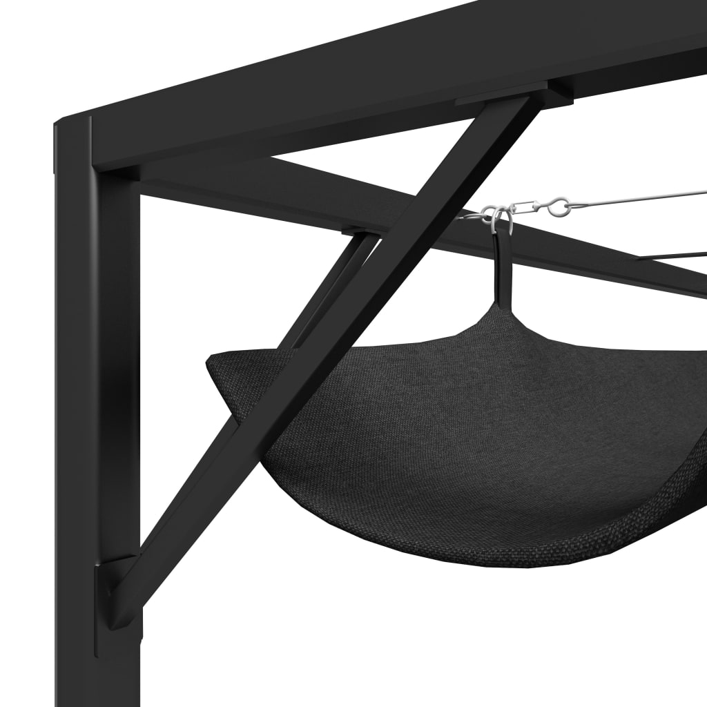 Gazebo a Muro da Giardino con Tetto a Scomparsa 3x3 m Antracite