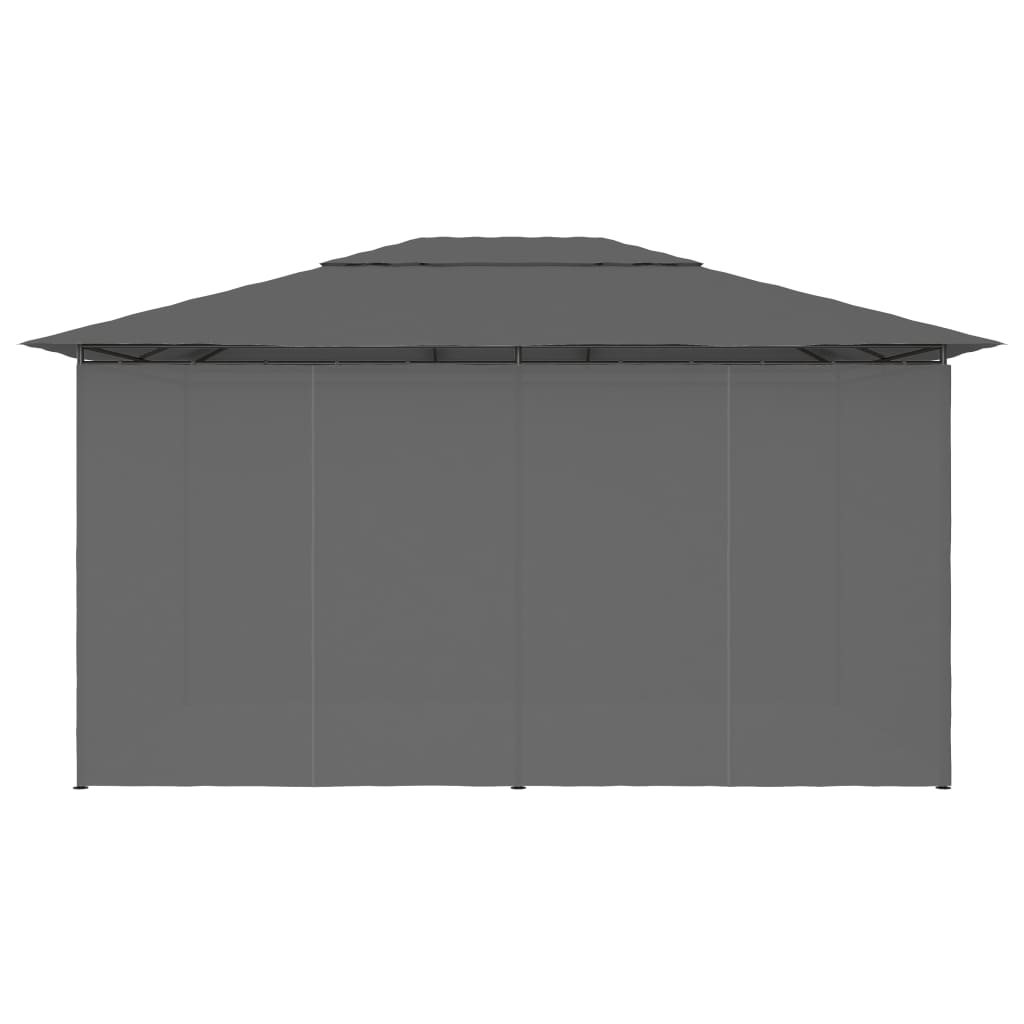Gazebo da Giardino con Tende 4x3 m Antracite