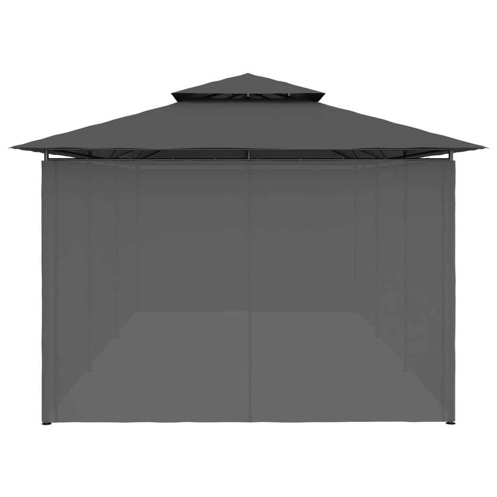 Gazebo con Tende 600x298x270 cm Antracite