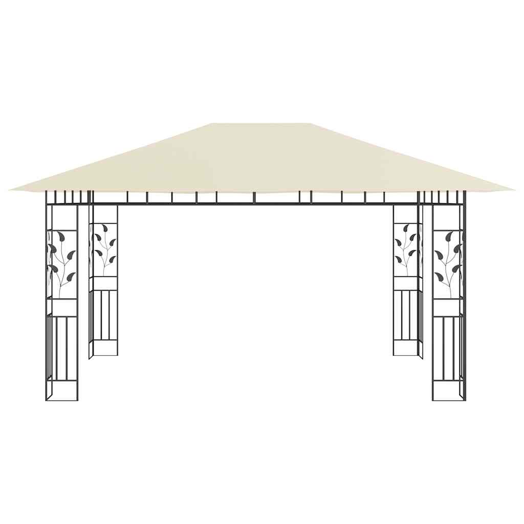 Gazebo con Zanzariera 4x3x2,73 m Crema 180 g/m²