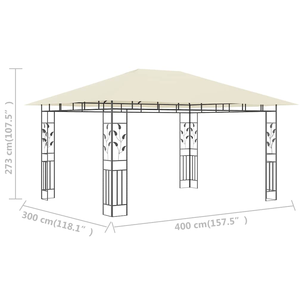 Gazebo con Zanzariera 4x3x2,73 m Crema 180 g/m²