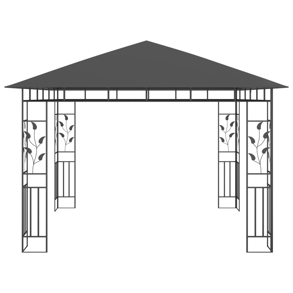Gazebo con Zanzariera 3x3x2,73 m Antracite 180 g/m²