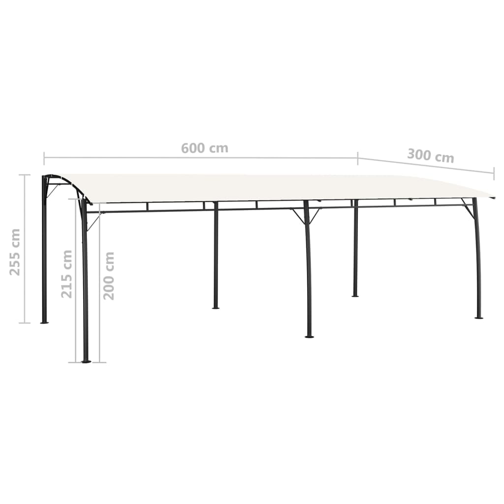 Ombrelloni da sole 6 x 3 x 2,55 m Crema