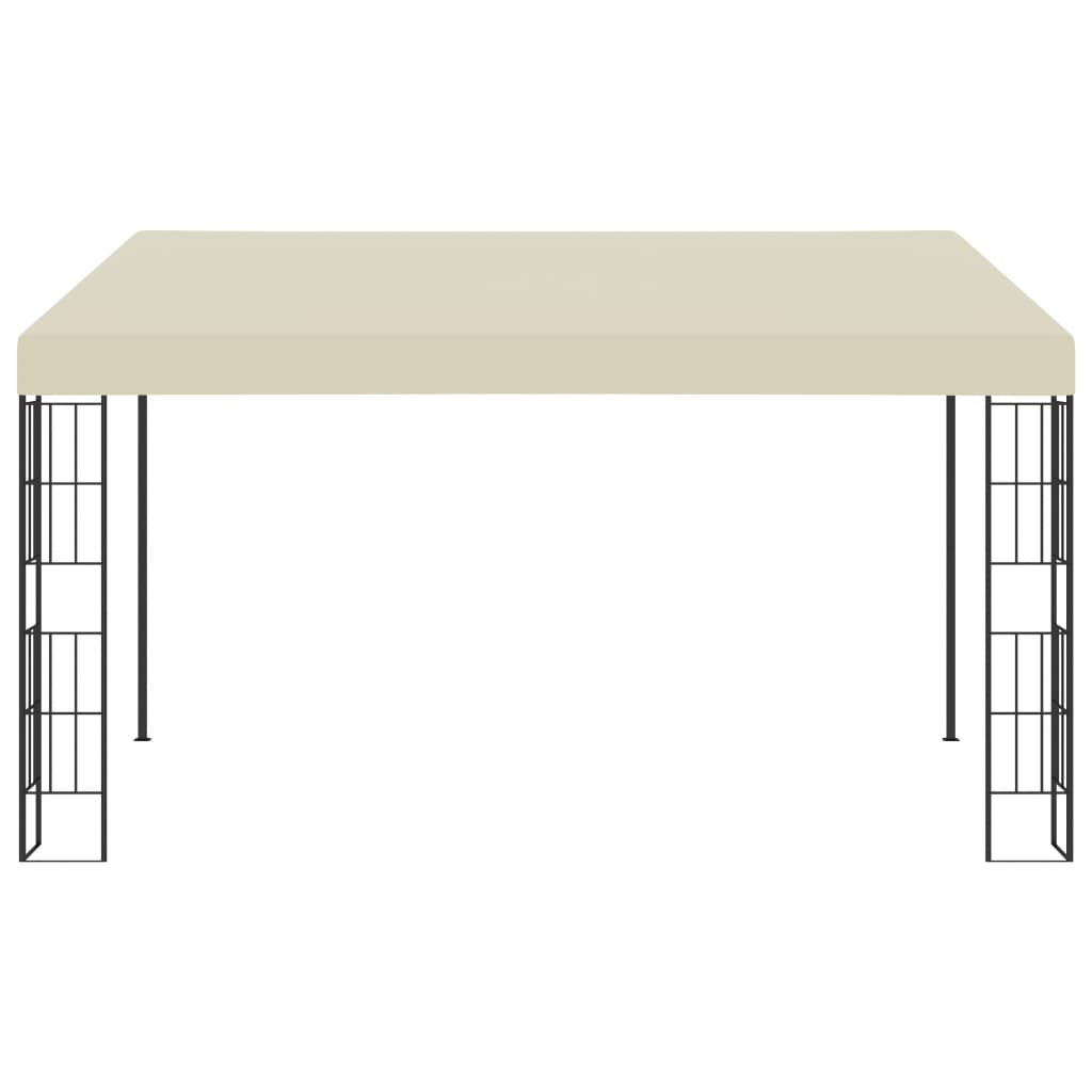 Gazebo a Parete 3x4 m Crema in Tessuto