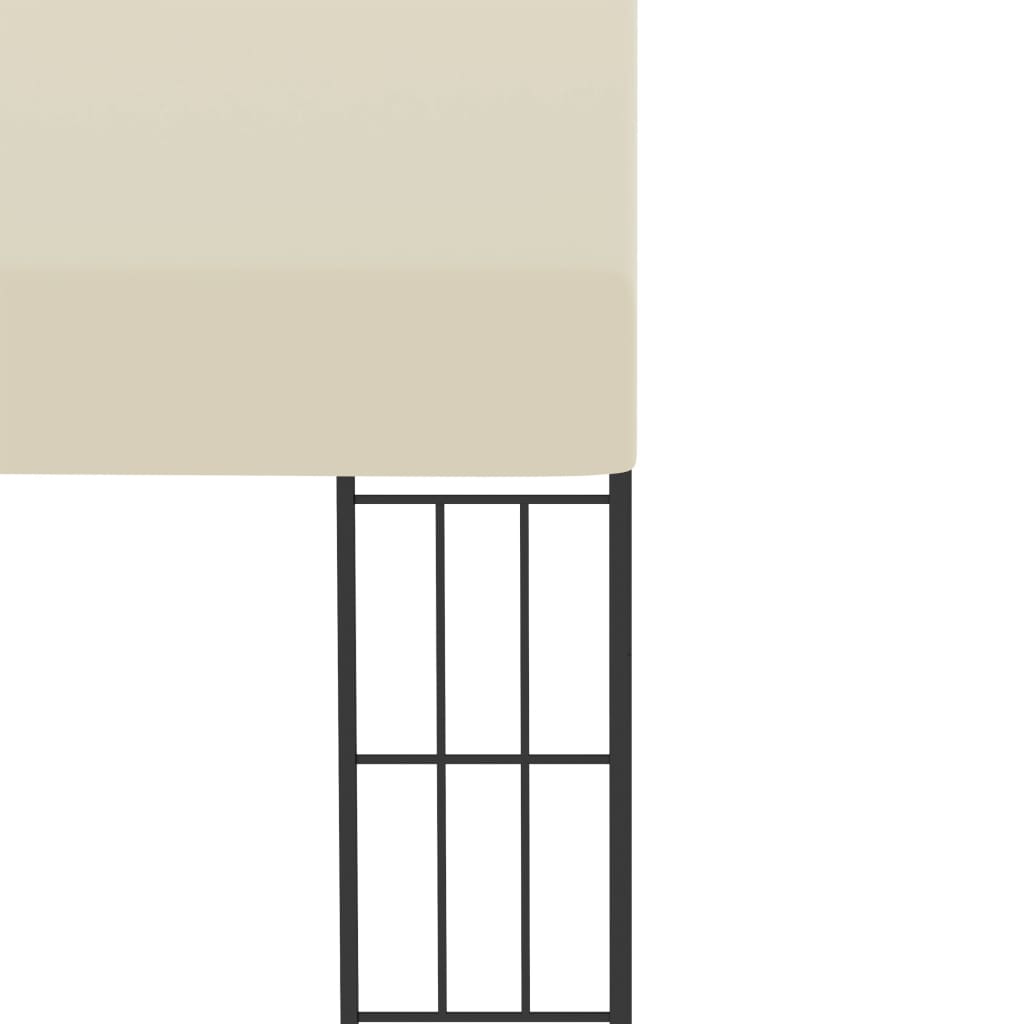 Gazebo a Parete 3x4 m Crema in Tessuto