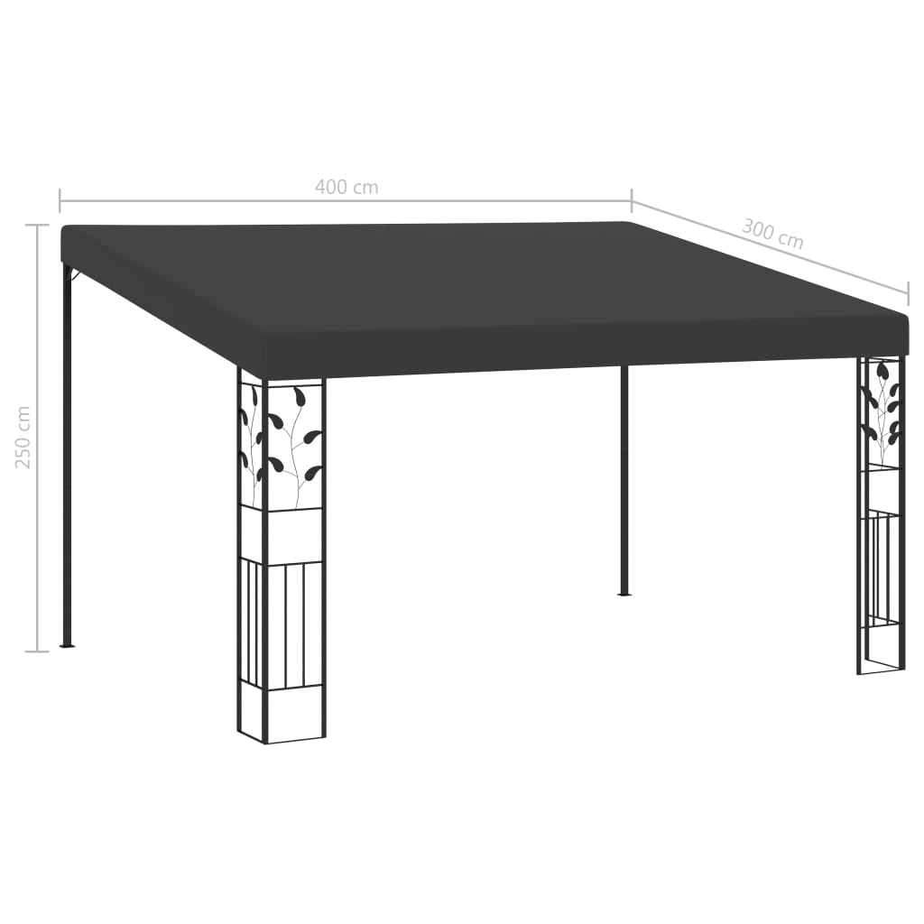 Gazebo a Parete 4x3x2,5 m Antracite