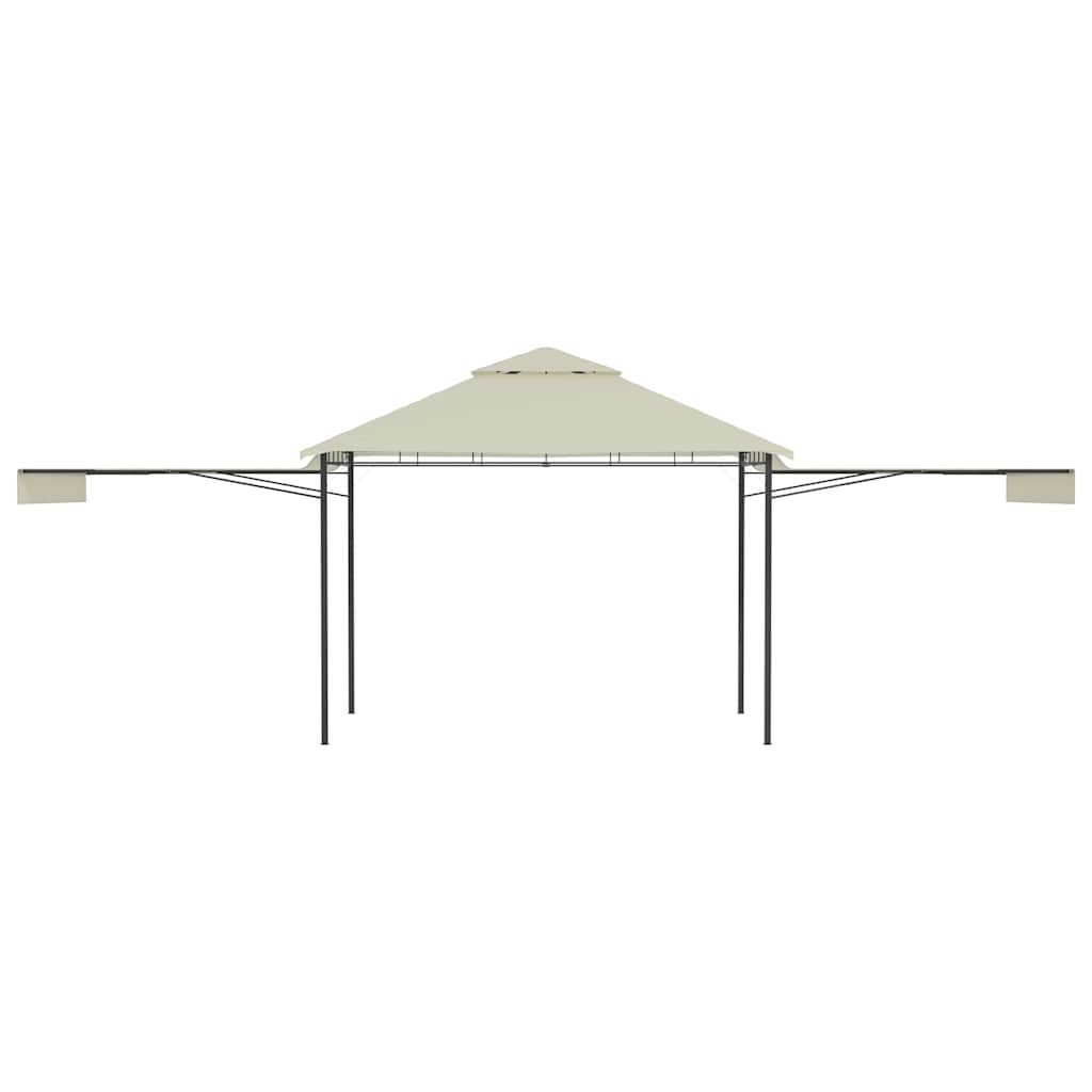 Gazebo con Tetto Doppio Estendibile 3x3x2,75 m Crema 180 g/m²
