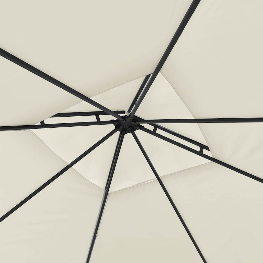 Gazebo con Tetto Doppio Estendibile 3x3x2,75 m Crema 180 g/m²