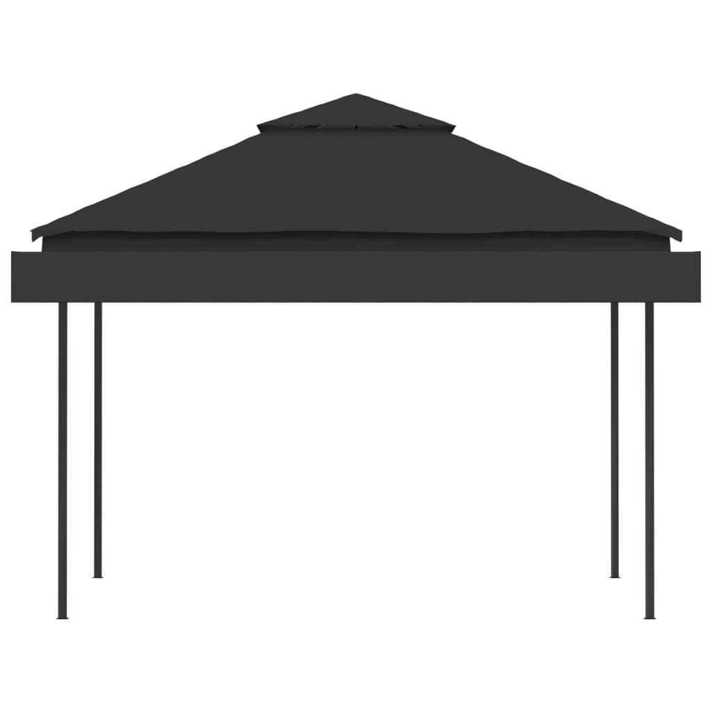 Gazebo Tetto Doppio Estendibile 3x3x2,75 m Antracite 180 g/m²