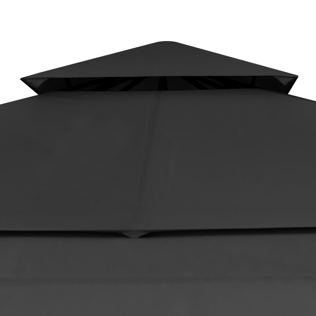 Gazebo Tetto Doppio Estendibile 3x3x2,75 m Antracite 180 g/m²