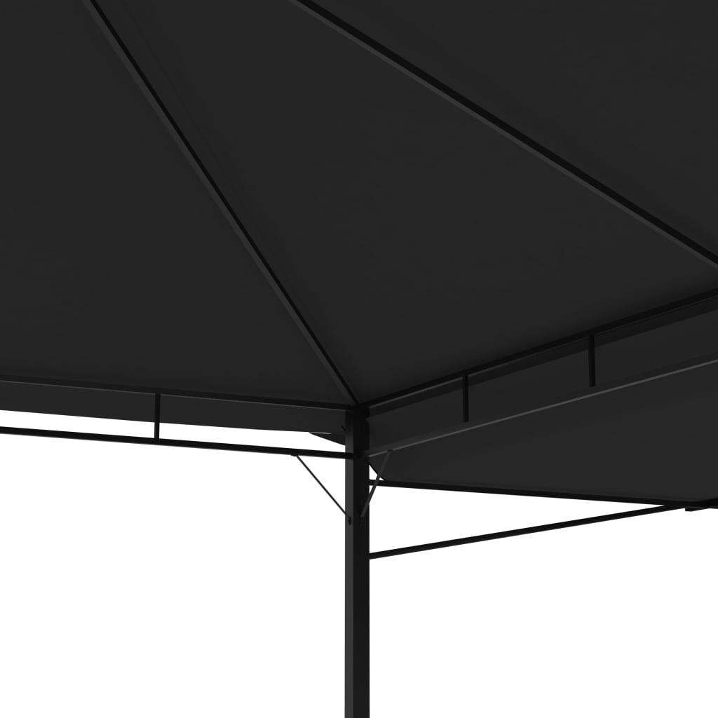 Gazebo Tetto Doppio Estendibile 3x3x2,75 m Antracite 180 g/m²
