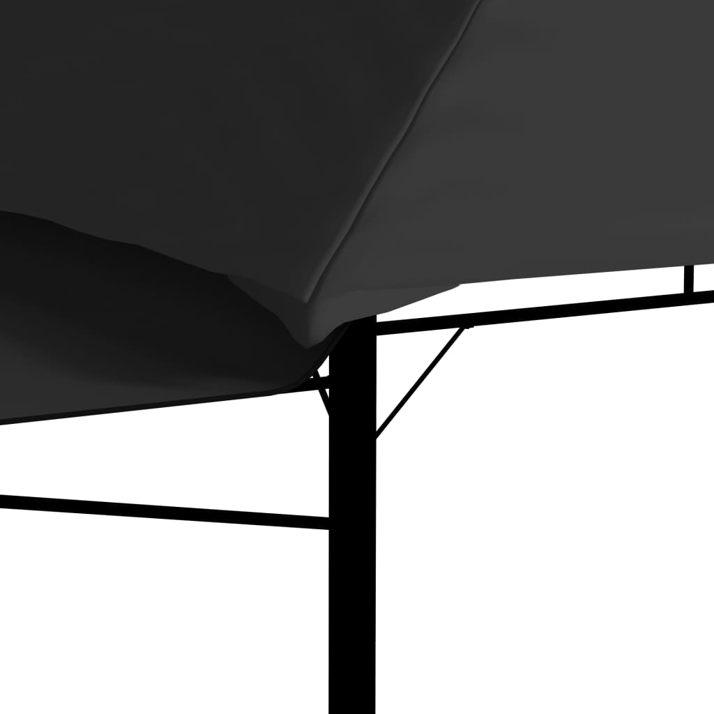Gazebo Tetto Doppio Estendibile 3x3x2,75 m Antracite 180 g/m²