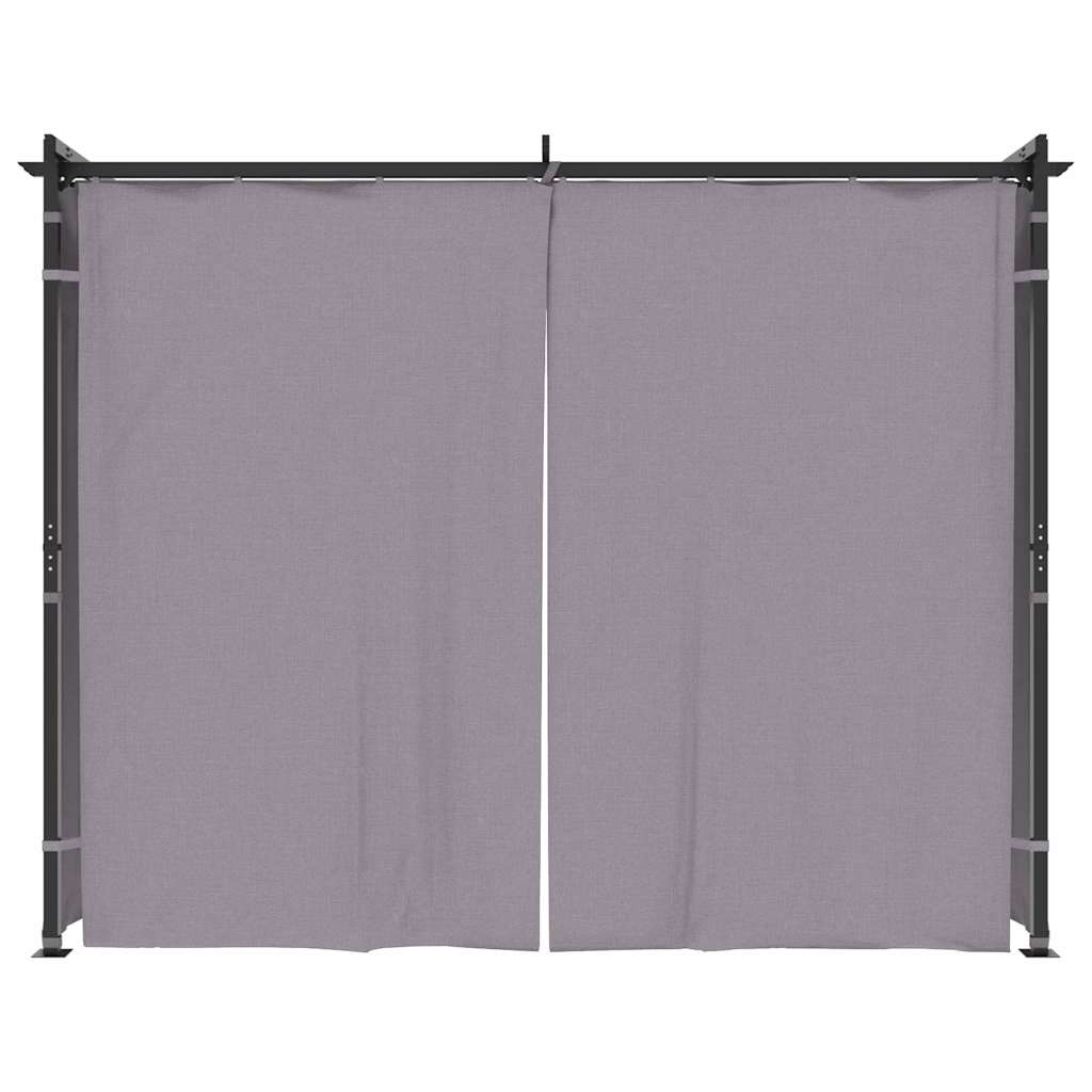 Gazebo con Tende 3x3 m Antracite in Acciaio