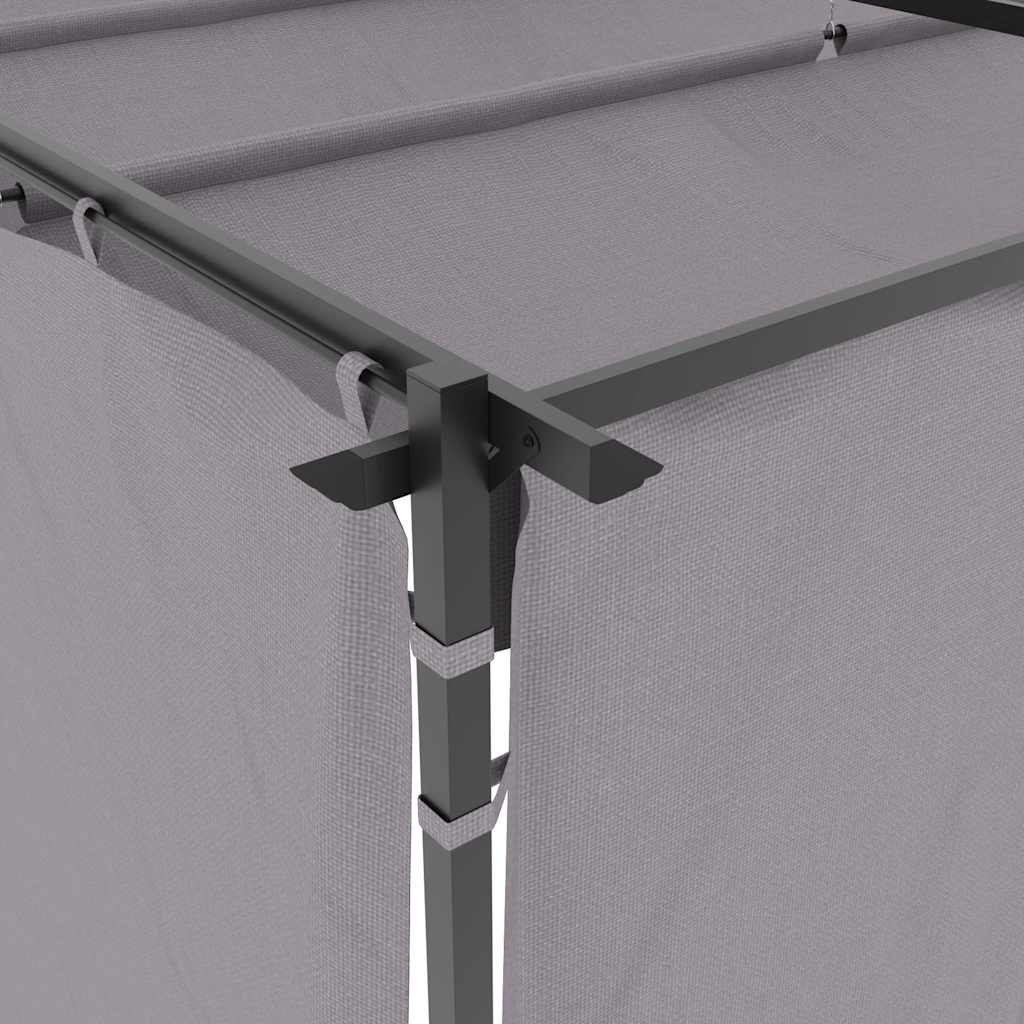 Gazebo con Tende 3x3 m Antracite in Acciaio