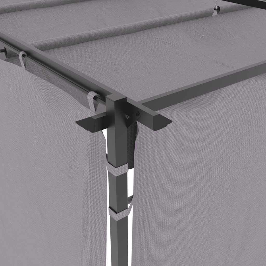 Gazebo con Tende 3x6 cm Antracite in Acciaio