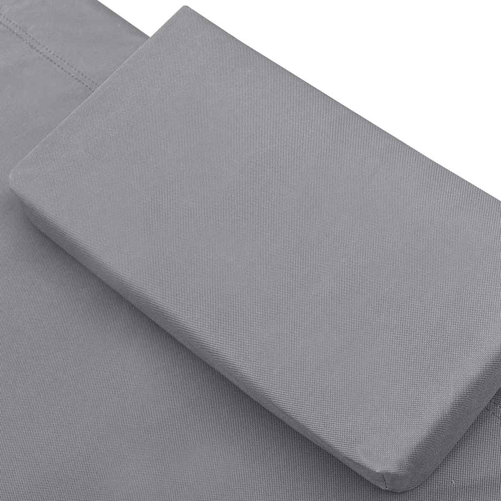 Lettino Prendisole da Esterno con Baldacchino e Cuscini Grigio