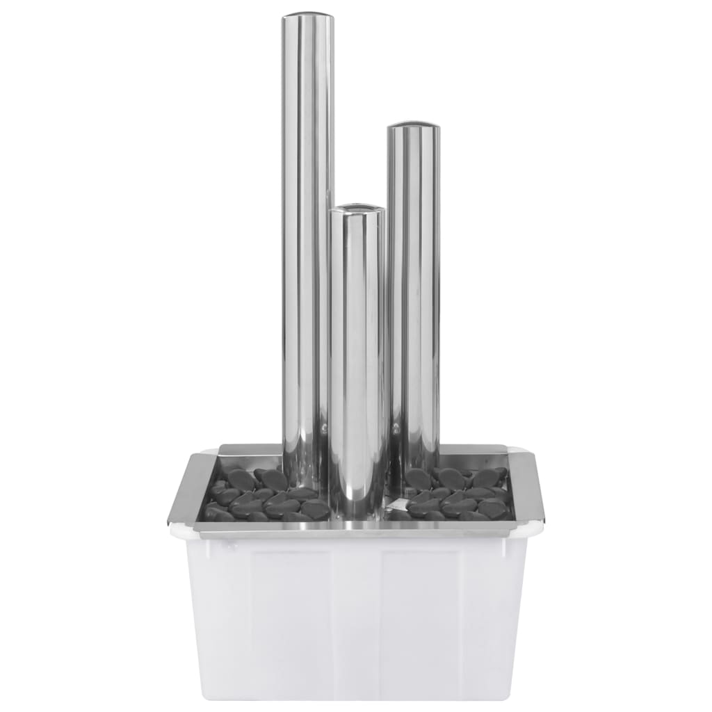 Fontana da Giardino Argento 48x34x88 cm in Acciaio Inox