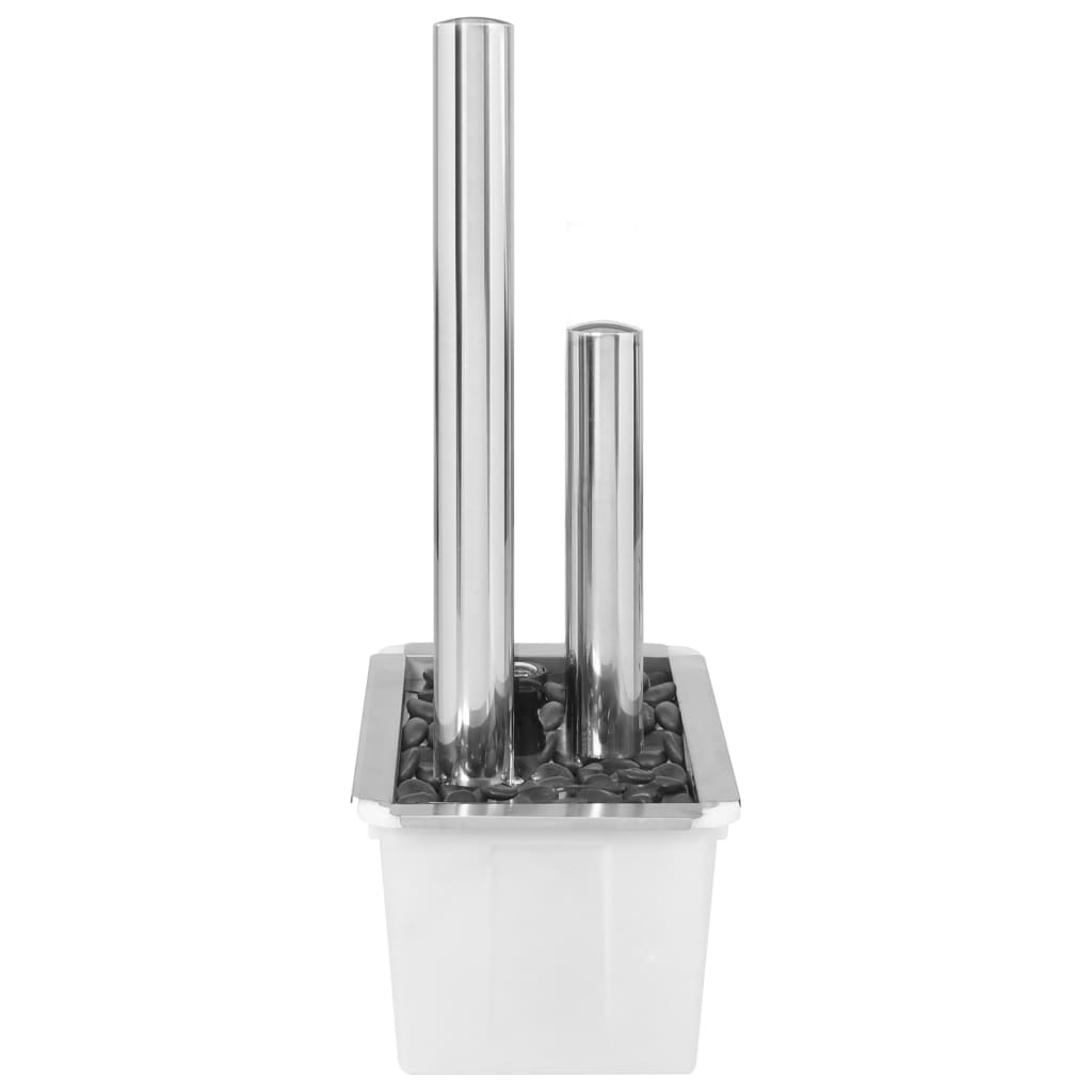 Fontana da Giardino Argento 48x34x88 cm in Acciaio Inox