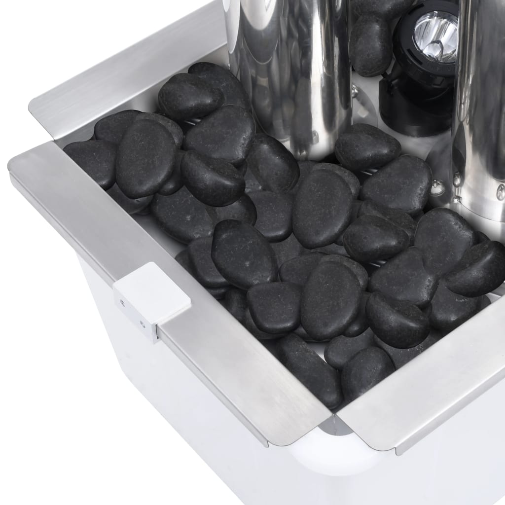 Fontana da Giardino Argento 48x34x88 cm in Acciaio Inox
