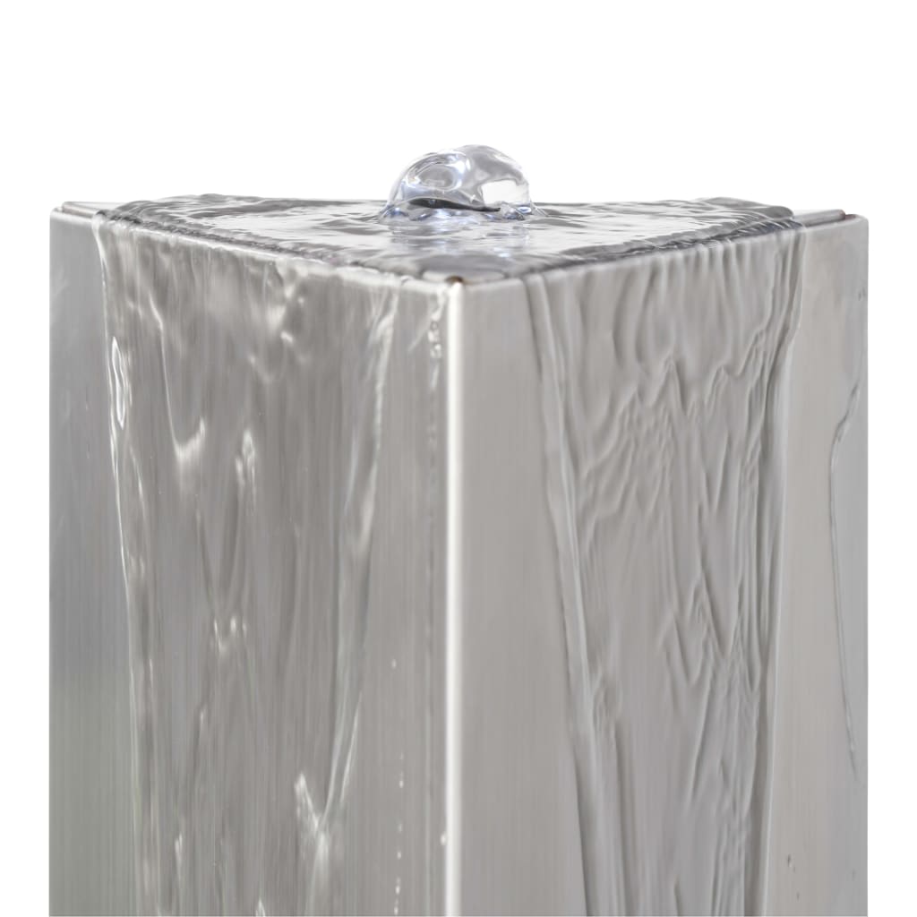 Fontana da Giardino Argento 37,7x32,6x110 cm in Acciaio Inox