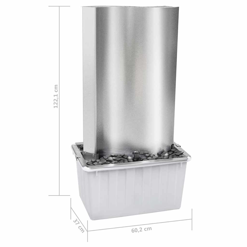 Fontana da Giardino Argento 60,2x37x122,1 cm in Acciaio Inox