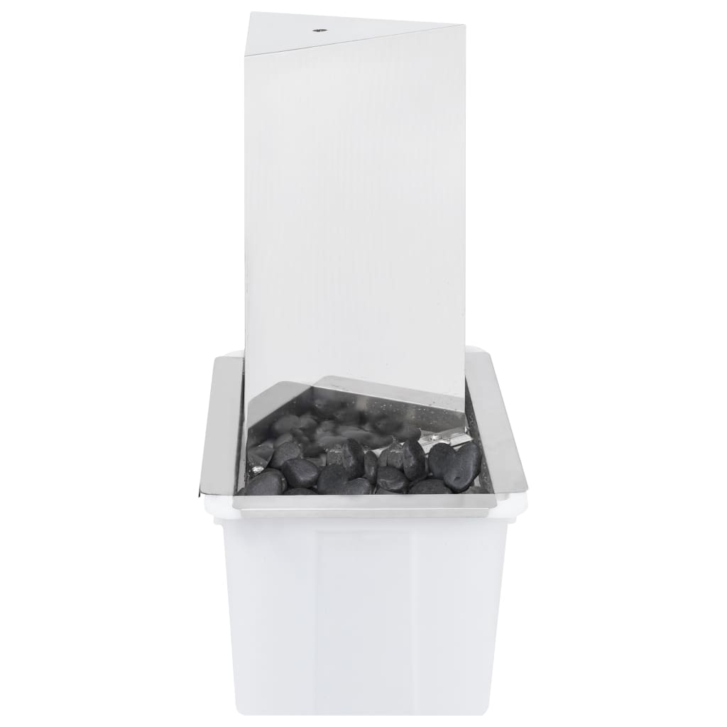 Fontana da Giardino con Pompa in Acciaio Inox 76 cm Triangolare