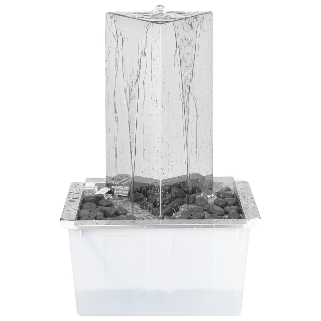 Fontana da Giardino con Pompa in Acciaio Inox 76 cm Triangolare