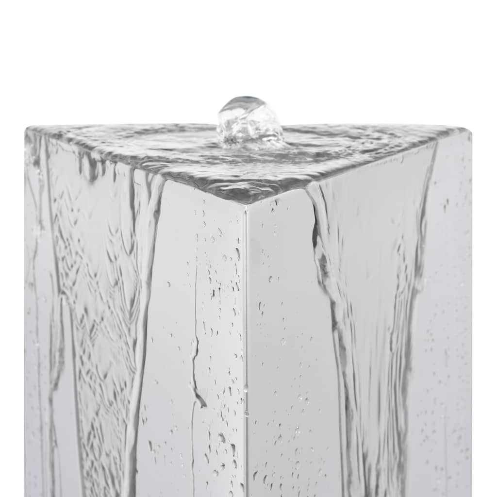 Fontana da Giardino con Pompa in Acciaio Inox 76 cm Triangolare
