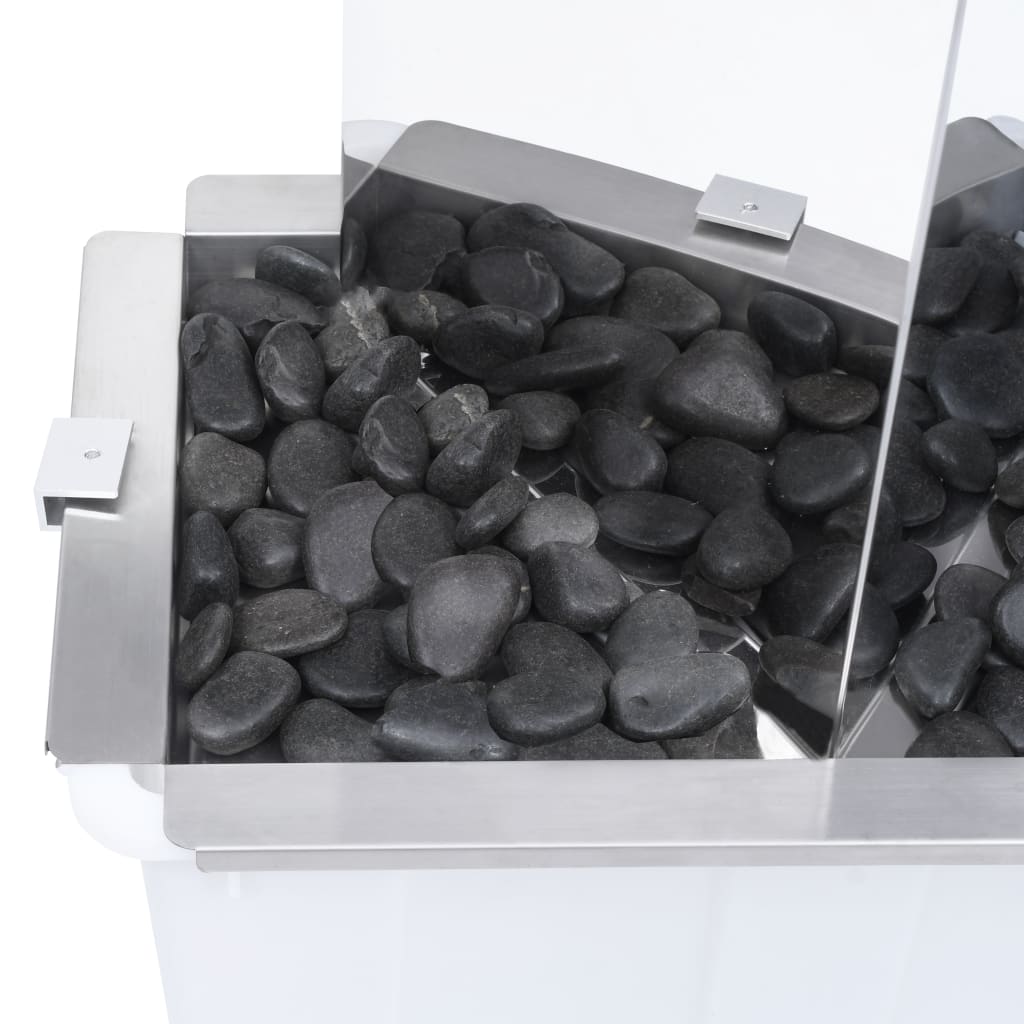 Fontana da Giardino con Pompa in Acciaio Inox 76 cm Triangolare