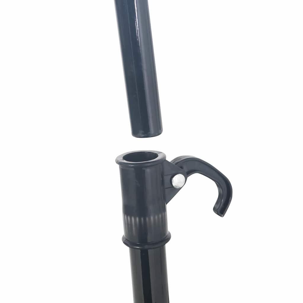 Lettino Prendisole con Ombrellone in Polyrattan Grigio