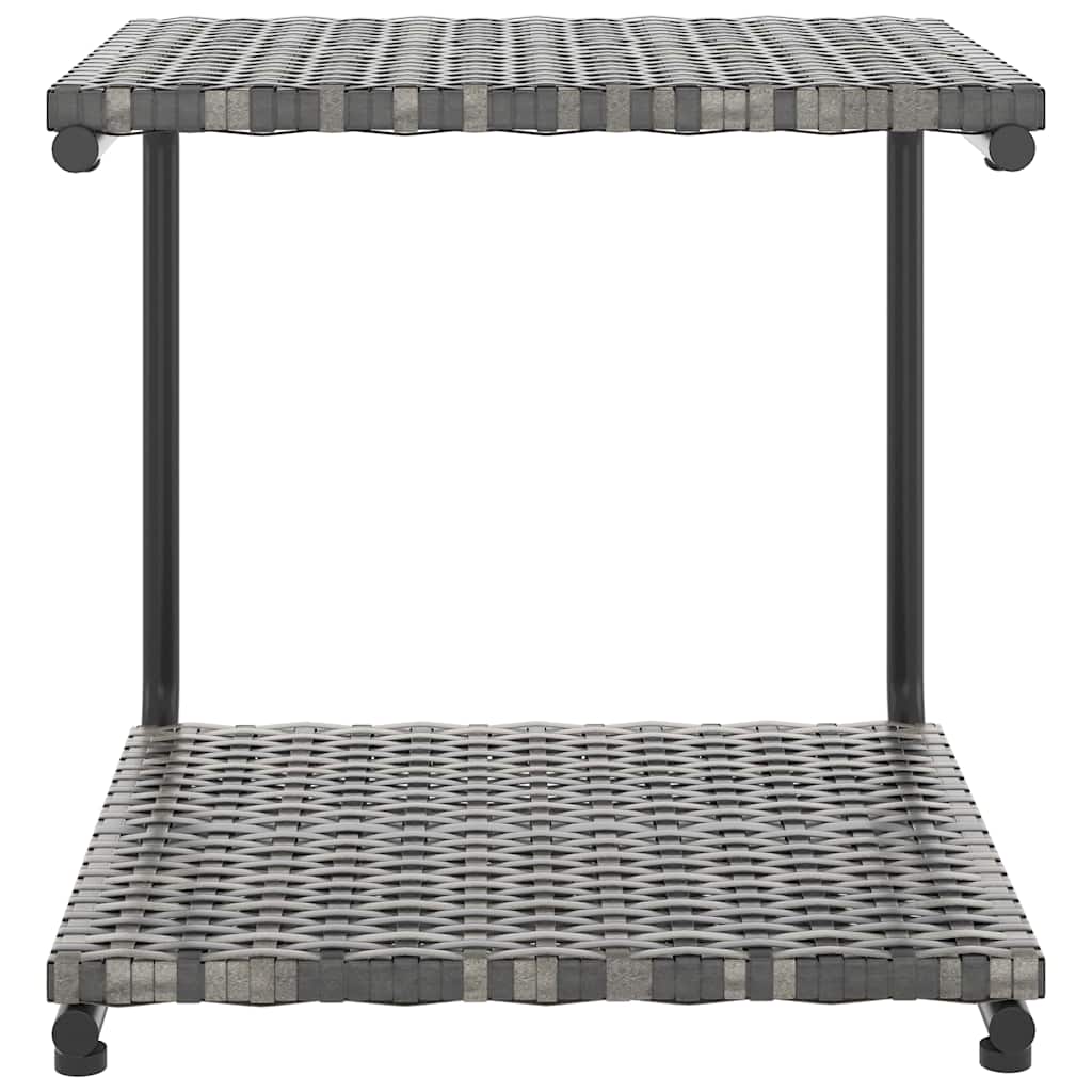 Lettino Prendisole per 2 Persone con Cuscini Polyrattan Grigio