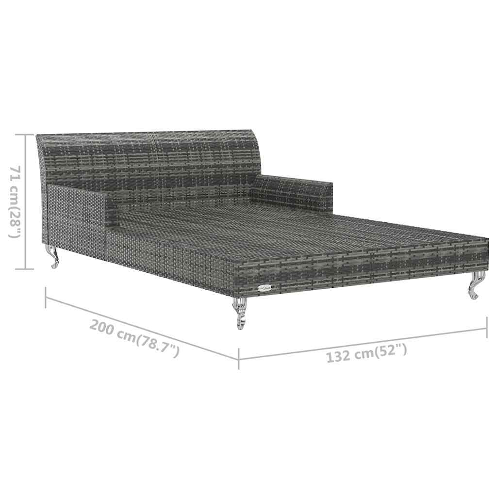 Lettino Prendisole per 2 Persone con Cuscini Polyrattan Grigio