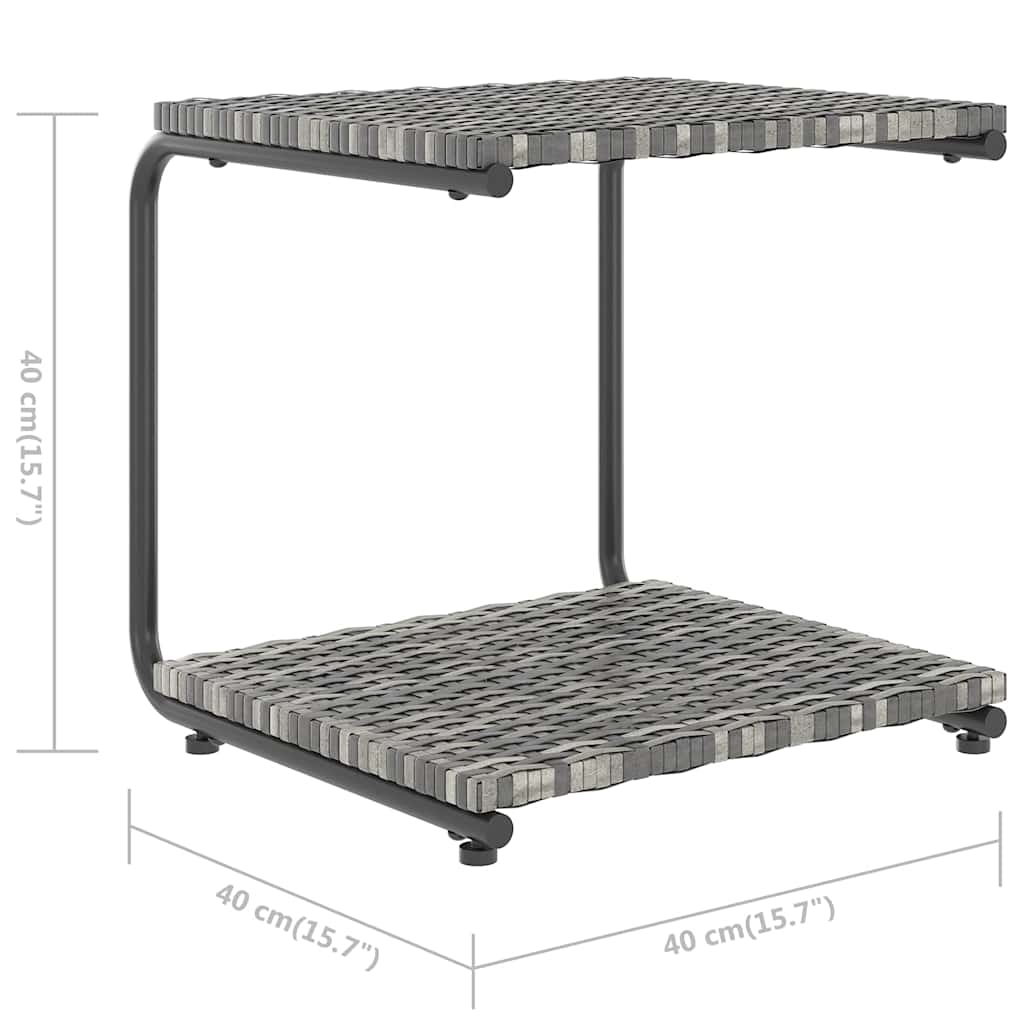 Lettino Prendisole per 2 Persone con Cuscini Polyrattan Grigio