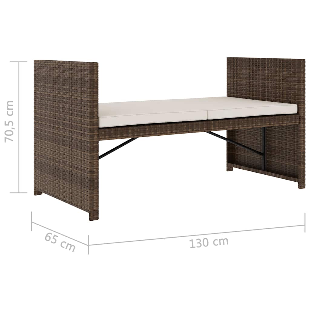 Set Divani da Giardino 5 pz con Cuscini in Polyrattan Marrone