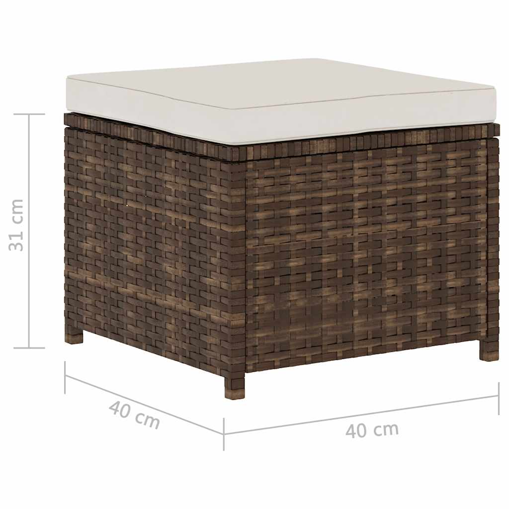 Set Divani da Giardino 5 pz con Cuscini in Polyrattan Marrone
