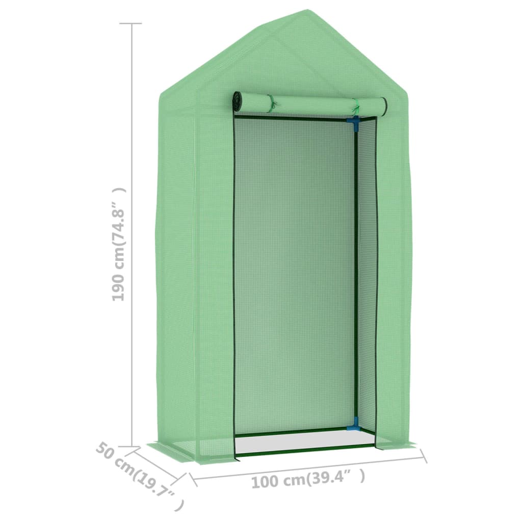Serra con Struttura in Acciaio 0,5 m² 1x0,5x1,9 m